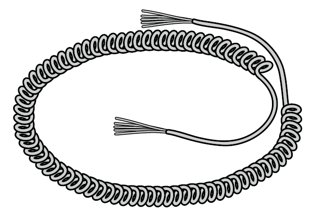 Przewód spiralny 5-żyłowy do 3 lub 6m wys. bramy